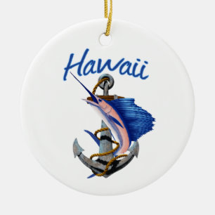 Hawaii Deep Sea Fishing Ceramic Ornament