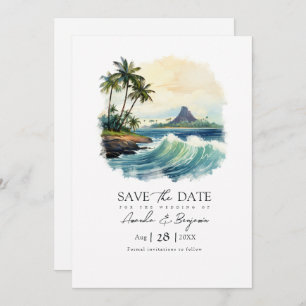 Hawaii Destination Wedding QR Code Save The Date