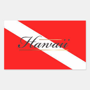 Hawaii Dive Flag Rectangular Sticker