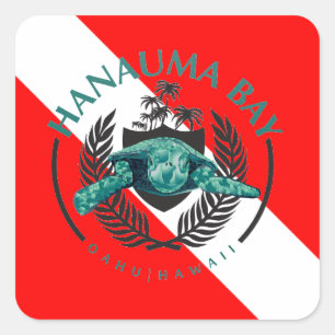 Hawaii Dive Flag Square Sticker