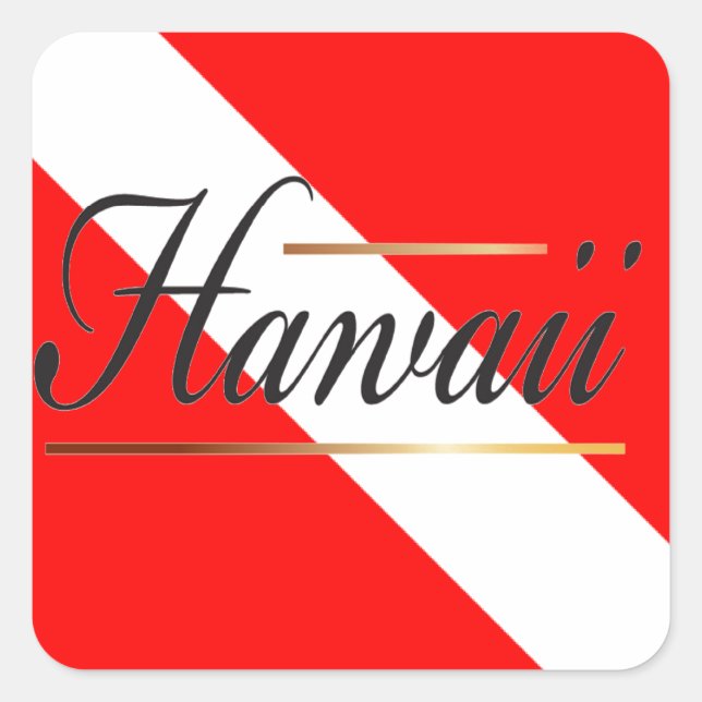Hawaii Dive Flag Square Sticker (Front)