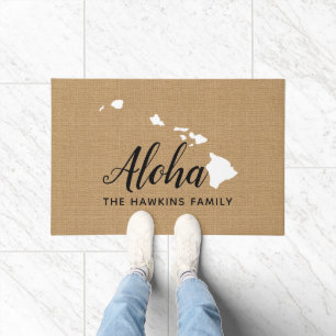 Hawaii Family Monogram State Doormat
