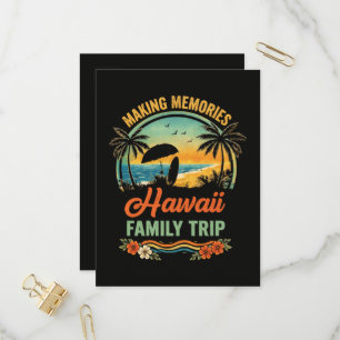 Hawaii Family Trip Beach Sunset Paragliding Scene Invitation Postcard