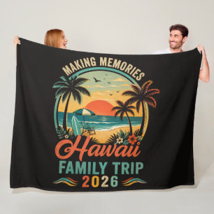 Hawaii Family Trip Tropical Sunset 2026 Fleece Blanket