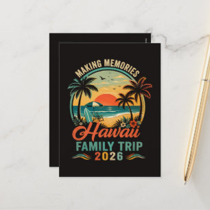 Hawaii Family Trip Tropical Sunset 2026 Holiday Postcard