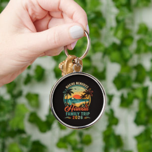 Hawaii Family Trip Tropical Sunset 2026 Key Ring