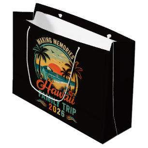 Hawaii Family Trip Tropical Sunset 2026 Large Gift Bag