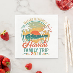 Hawaii Family Trip Tropical Sunset 2026 Napkin