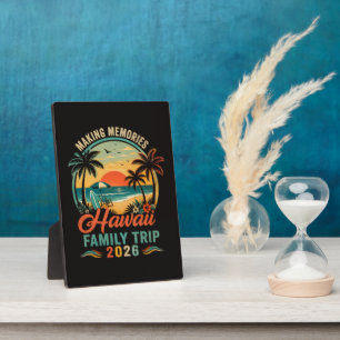 Hawaii Family Trip Tropical Sunset 2026 Plaque