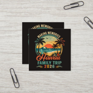 Hawaii Family Trip Tropical Sunset 2026 Square Business Card