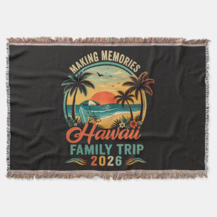 Hawaii Family Trip Tropical Sunset 2026 Throw Blanket