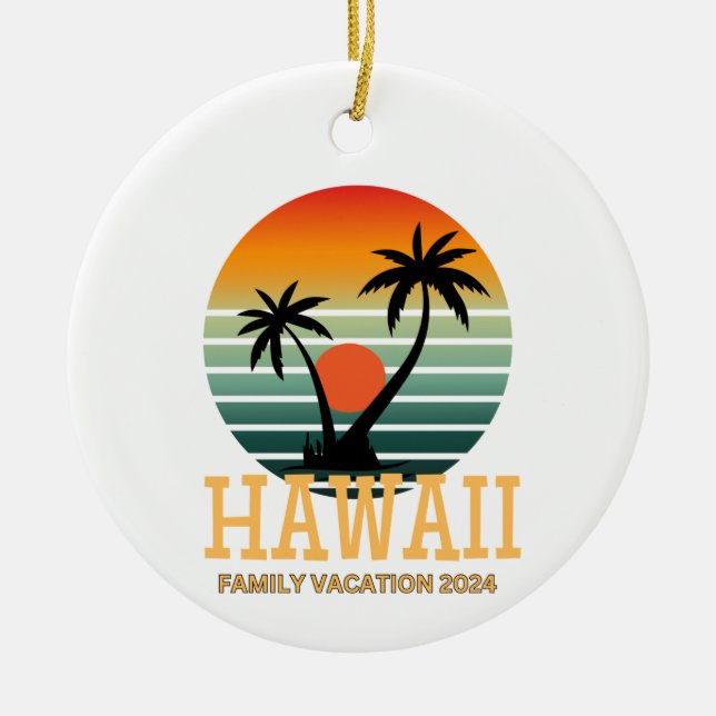 Hawaii Family Vacation 2024 Ceramic Ornament (Front)