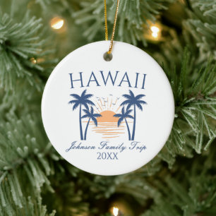 Hawaii Family Vacation Christmas Ornament