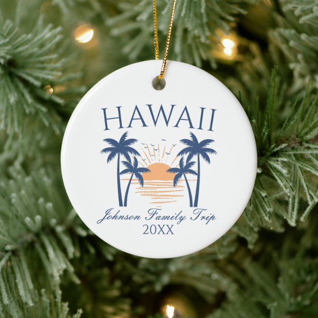 Hawaii Family Vacation Christmas Ornament (Tree)