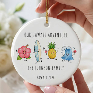 Hawaii Family Vacation Travel Ornament