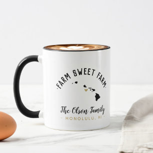 Hawaii Farm Sweet Farm Family Monogram Mug