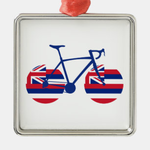 Hawaii Flag Cycling Metal Ornament