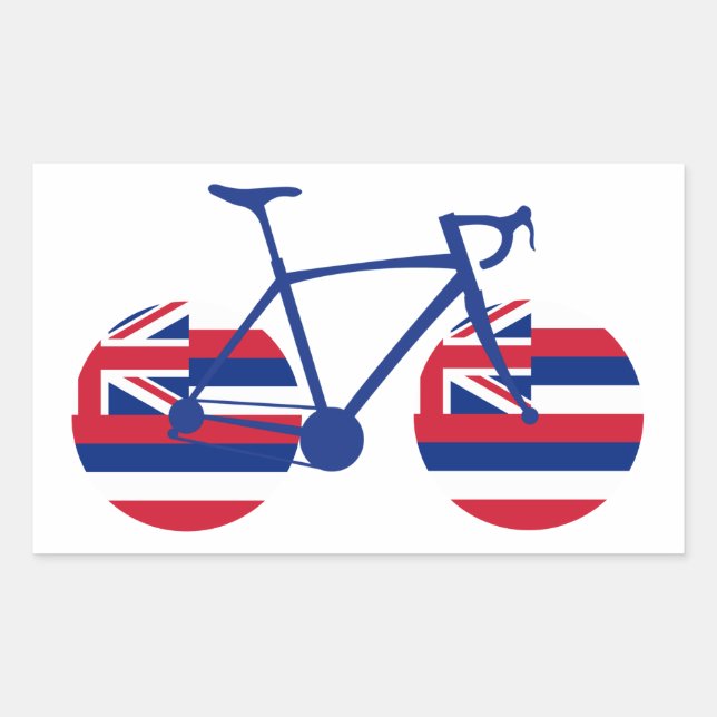 Hawaii Flag Cycling Rectangular Sticker (Front)