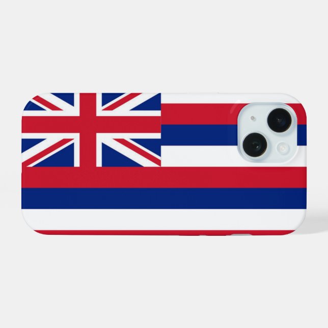 Hawaii flag iPhone 15 case (Back Horizontal)