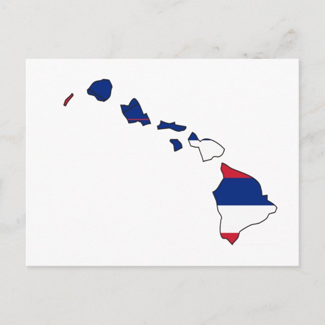 Hawaii Flag Map Postcard (Front)