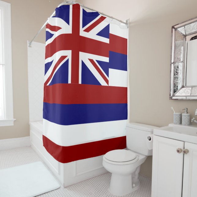 Hawaii flag shower curtain (In Situ)