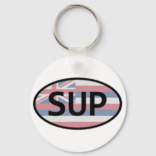 Hawaii Flag Standup Paddling Key Ring