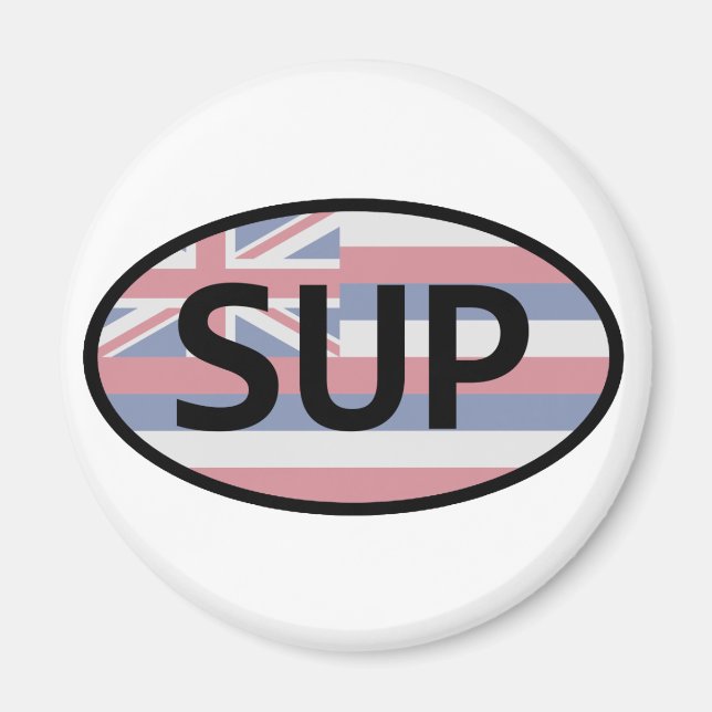 Hawaii Flag Standup Paddling Magnet (Front)