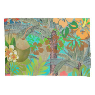 Hawaii Flower Hula Vintage Floral Graphic Pillowcase