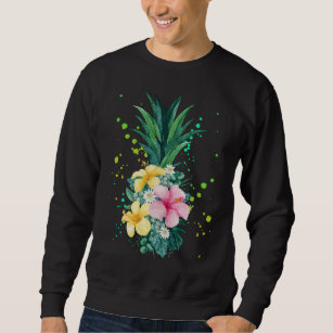 Hawaii Flower Pineapple Art Vacation Sweatshirt