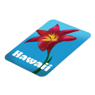 Hawaii Flower Travel print Magnet