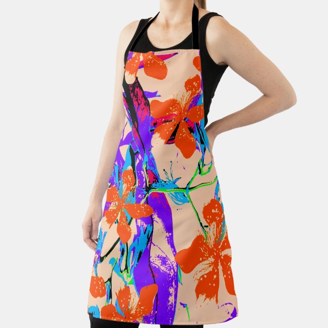 Hawaii Flowers Pink and Purple Apron (Insitu)