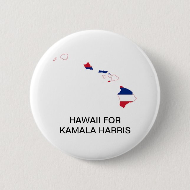 HAWAII for Kamala Harris 2024 Button (Front)