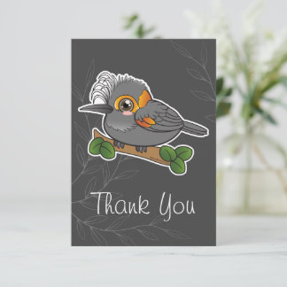 Hawaii Forest Bird Akohekohe Thank You Card
