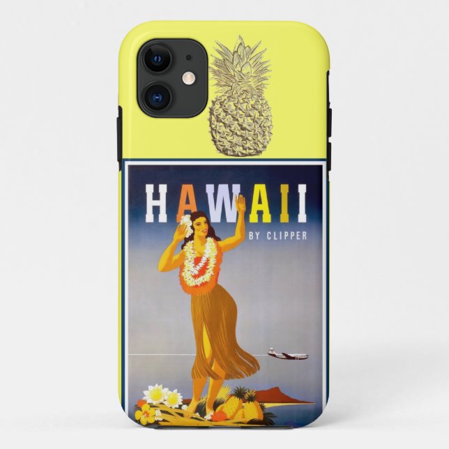 Hawaii Gold Pineapple  Hula Dancer Case-Mate iPhone Case (Back)