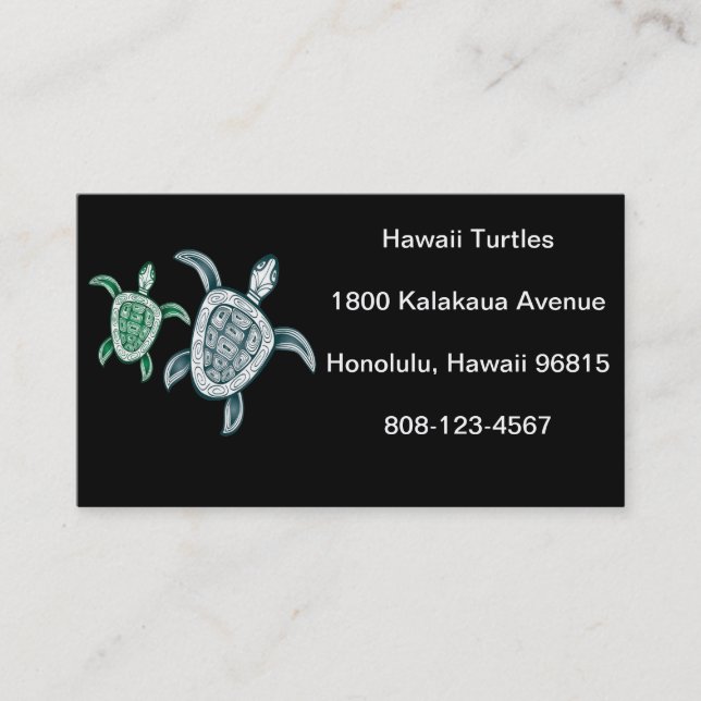 Hawaii Green Sea Turtle Business Card (Front)