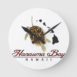 Hawaii Green Sea Turtle Round Clock