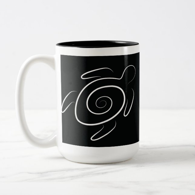 Hawaii Green Sea Turtle Two-Tone Coffee Mug (Left)