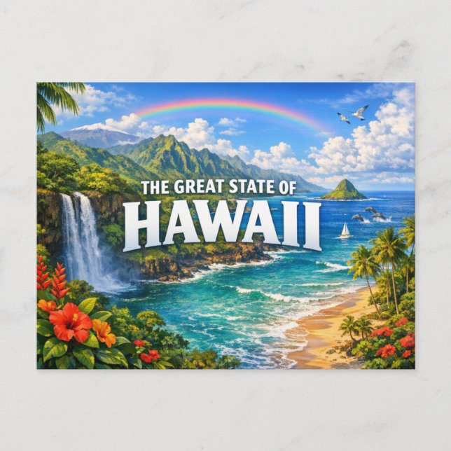 Hawaii Greetings From Postcard  (Front)