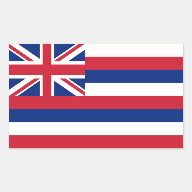 Hawaii/Hawaiian State Flag, United States Rectangular Sticker (Front)