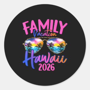 Hawaii Hawaiian Vacation 2026 Souvenir Matching Fa Classic Round Sticker
