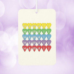 Hawaii Hearts Rainbow Car Air Freshener