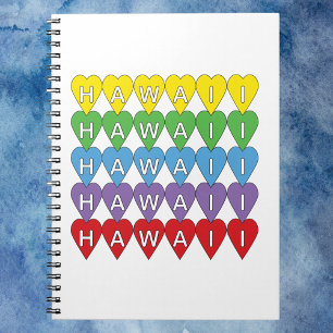 Hawaii Hearts Rainbow Notebook