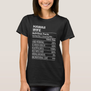 HAWAII HI WIFE Nutrition Facts Women USA State T-Shirt