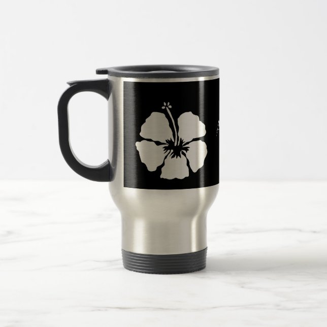 Hawaii hibiscus aloha flower travel mug (Left)