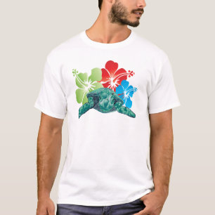 Hawaii Hibiscus Turtle T-Shirt