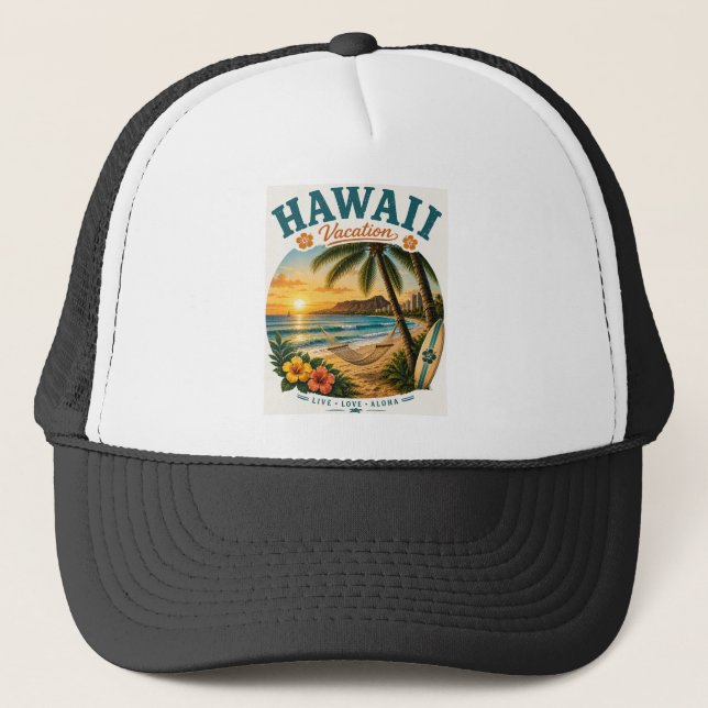 Hawaii Holiday Trucker Hat (Front)