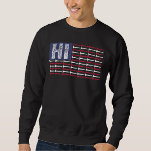 Hawaii Home State Hi American Flag Patriotic Golf Sweatshirt