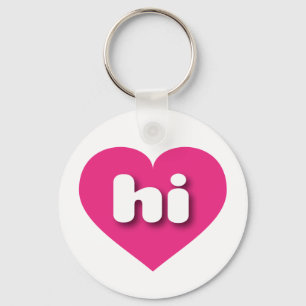 Hawaii hot pink heart - I love hi Key Ring
