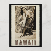 Hawaii Hula Girl Vintage Photo