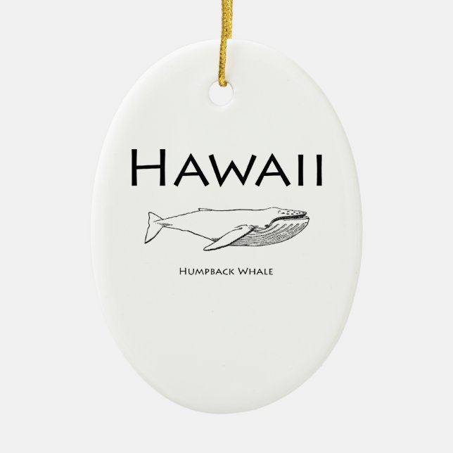 Hawaii Humpback Whale Ceramic Ornament (Front)